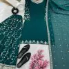 Luminous Peacock Green Color Georgette Embroidery Salwar Suit