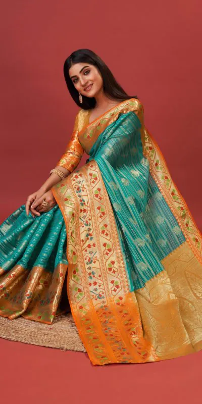 MB™️  3263 Green Color Pure Lichi Silk Gold Zari Weaving Saree Casual, Wedding, Party, Festival, Events, Etc. Expected Delivery 4-6 Working Days @1599/- | Designer Sarees, Sarees, Bollywood Sarees, Creative Sarees, Embroidered Sarees, Ethnic Saree, Modern Digital sarees, Party Wear Sarees