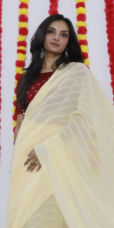 SF Chiffon  Light Yellow Color Soft chiffon Woven Satin Strips Saree Casual, Wedding, Festive, Events Etc. Expected Delivery  4-6 Working Days @1749/- | Designer Sarees, Sarees, Bollywood Sarees, Creative Sarees, Embroidered Sarees, Ethnic Saree, Modern Digital sarees, Party Wear Sarees