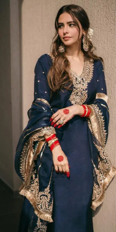 SRK 5153 Navy Blue Color Pure Chinnon Silk Embroidery Sequence Salwar Suit Wedding, Party, Festive, Events Expected Delivery 4-6 Working Days @ 1899/- | Jump Suits, Salwar suit, Casual Suits, Creative suits, Designer Suits, Palazzo Suits, Party Wear Suits, Patiala Suits, Straight Suits
