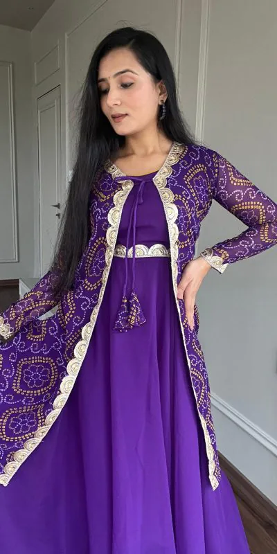 Ram 003 Purple Color Georgette Heavy Embroidery Anarkali Suit Casual, Wedding, Party, Festive, Events Etc. Expected Delivery 4-6 Working Days @1999/- | Anarkali Suits, Bollywood Anarkali, Creative-Anarkali, Designer Anarkali, Embroidered Anarkali, Party Wear Anarkali