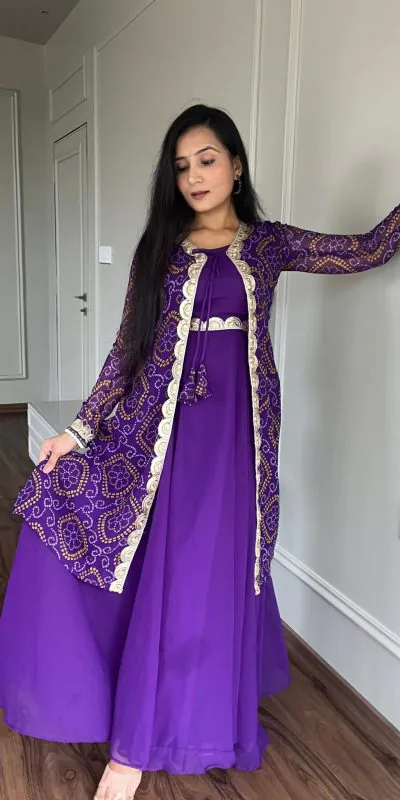  Ram 003 Purple Color Georgette Heavy Embroidery Anarkali Suit Casual, Wedding, Party, Festive, Events Etc. Expected Delivery 4-6 Working Days @1999/- | Anarkali Suits, Bollywood Anarkali, Creative-Anarkali, Designer Anarkali, Embroidered Anarkali, Party Wear Anarkali