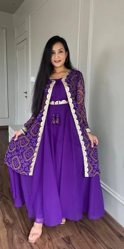  Ram 003 Purple Color Georgette Heavy Embroidery Anarkali Suit Casual, Wedding, Party, Festive, Events Etc. Expected Delivery 4-6 Working Days @1999/- | Anarkali Suits, Bollywood Anarkali, Creative-Anarkali, Designer Anarkali, Embroidered Anarkali, Party Wear Anarkali