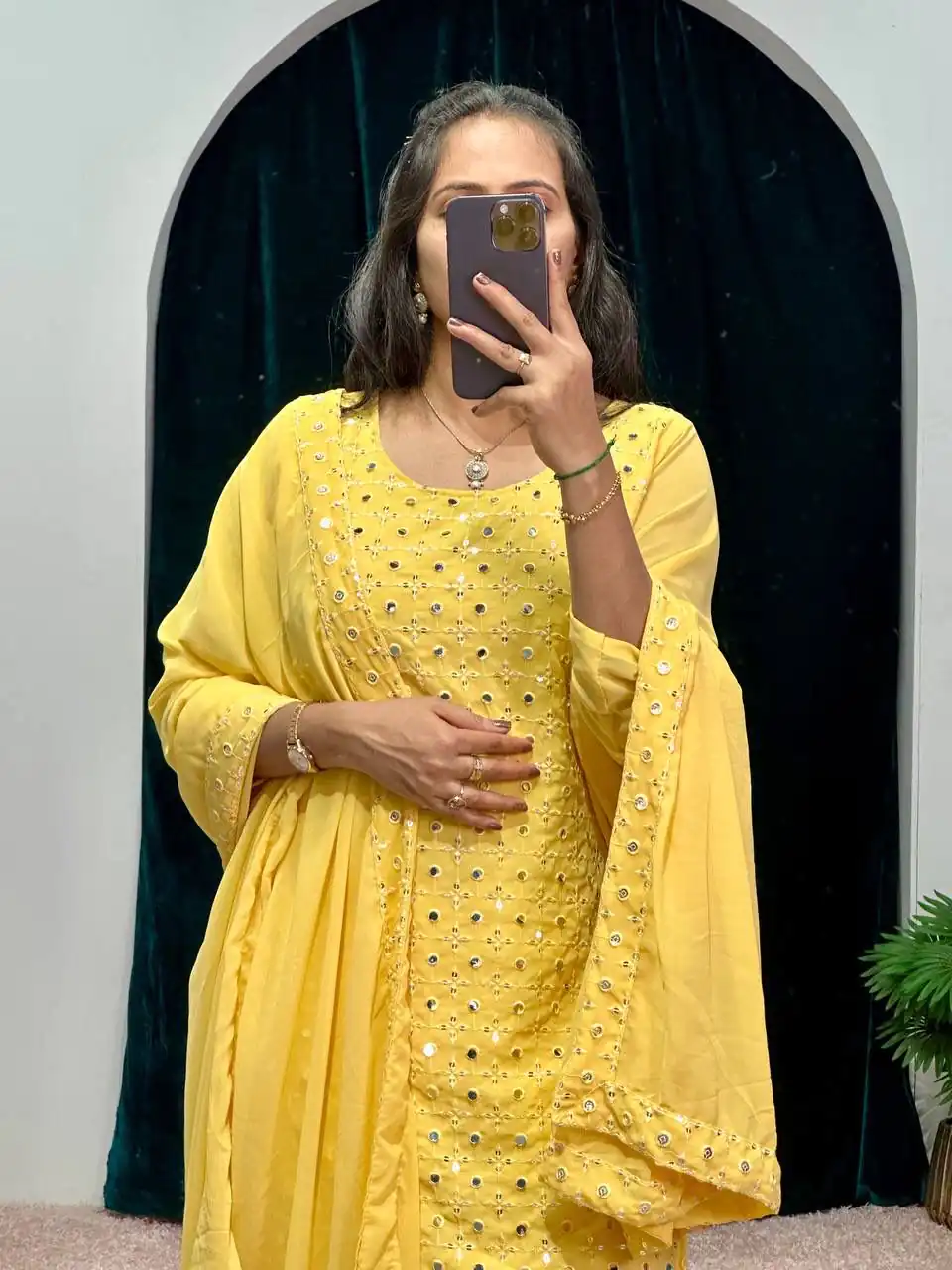 ST 1045 Yellow Color Faux Georgette Embroidery Work Kurti Casual, Wedding, Party, Festive, Events Etc. Expected Delivery 4-6 Working Days @1899/- | Kurti, Bollywood Kurti, Creative Kurtis, Designer Kurti, Party Wear Kurti, Selfie Kurti