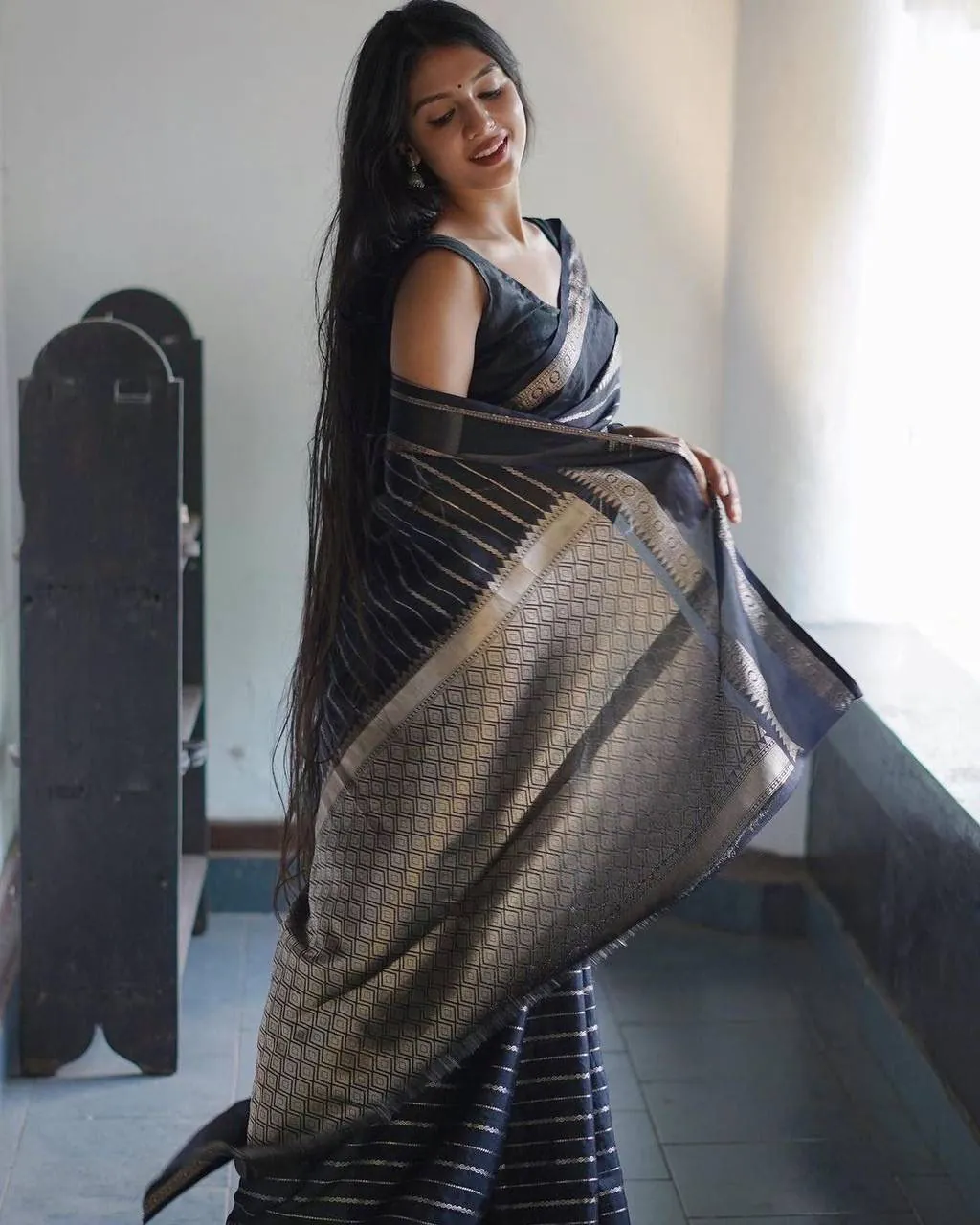 DDF Silver Black 2 Color Soft Lichi Silk Ordinary Design Saree Casual, Party Wear, Events, Festivals Wear Etc. Expected Delivery 4-6 Working Days 1399/- | Designer Sarees, Sarees, Bollywood Sarees, Creative Sarees, Embroidered Sarees, Ethnic Saree, Modern Digital sarees, Party Wear Sarees