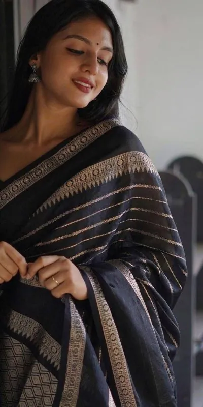 DDF Silver Black 2 Color Soft Lichi Silk Ordinary Design Saree Casual, Party Wear, Events, Festivals Wear Etc. Expected Delivery 4-6 Working Days 1399/- | Designer Sarees, Sarees, Bollywood Sarees, Creative Sarees, Embroidered Sarees, Ethnic Saree, Modern Digital sarees, Party Wear Sarees