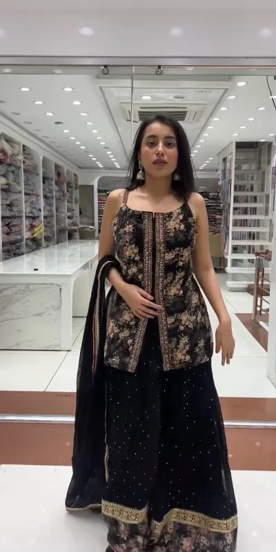 RTC 6466 Black Color Foix Georgette Rivet Moti Digital Printed Lehenga Choli Wedding, Party, Festive, Events Etc.   Expected Delivery 4-6 Working Days @2049/- | Lehenga, Bollywood Lehenga, Creative Lehenga, Designer Lehenga, Embroidered Lehenga, Party Wear Lehenga