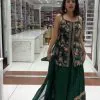 New Green Foix Georgette Rivet Moti Digital Printed Lehenga Choli