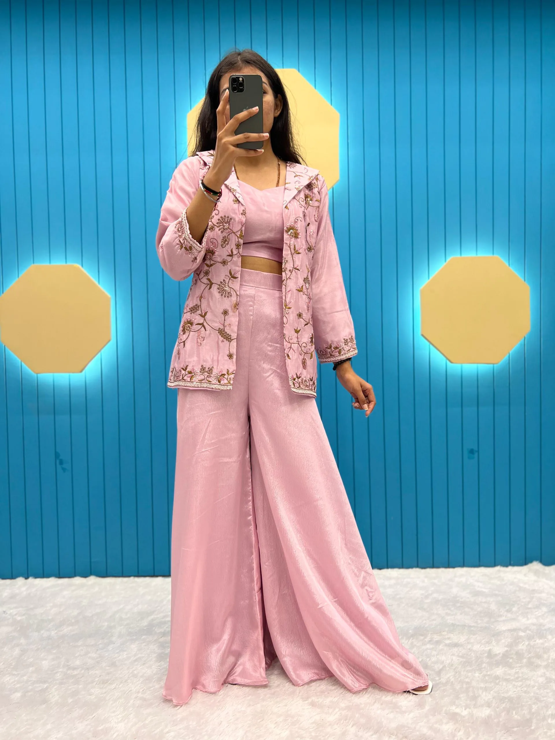  LG 1798 Baby Pink Color Fiona Silk Koti / Blazer Sequence Embroidery Salwar Suit Casual, Wedding, Festive, Events Expected Delivery 4-6 Working Days @1949/- | Jump Suits, Salwar suit, Casual Suits, Creative suits, Designer Suits, Palazzo Suits, Party Wear Suits, Patiala Suits, Straight Suits