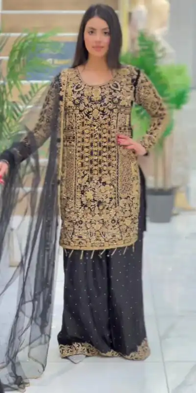 LG 1818 Black Color Georgette Cording Sequence Embroidery Salwar Suit Casual, Wedding, Festive, Events Expected Delivery 4-6 Working Days @2049/- | Jump Suits, Salwar suit, Casual Suits, Creative suits, Designer Suits, Palazzo Suits, Party Wear Suits, Patiala Suits, Straight Suits