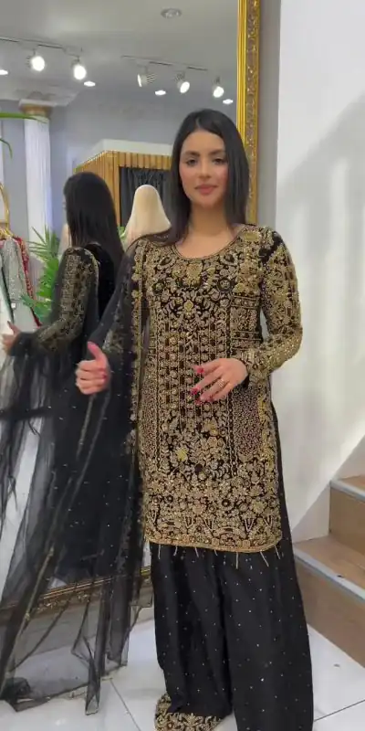 LG 1818 Black Color Georgette Cording Sequence Embroidery Salwar Suit Casual, Wedding, Festive, Events Expected Delivery 4-6 Working Days @2049/- | Jump Suits, Salwar suit, Casual Suits, Creative suits, Designer Suits, Palazzo Suits, Party Wear Suits, Patiala Suits, Straight Suits