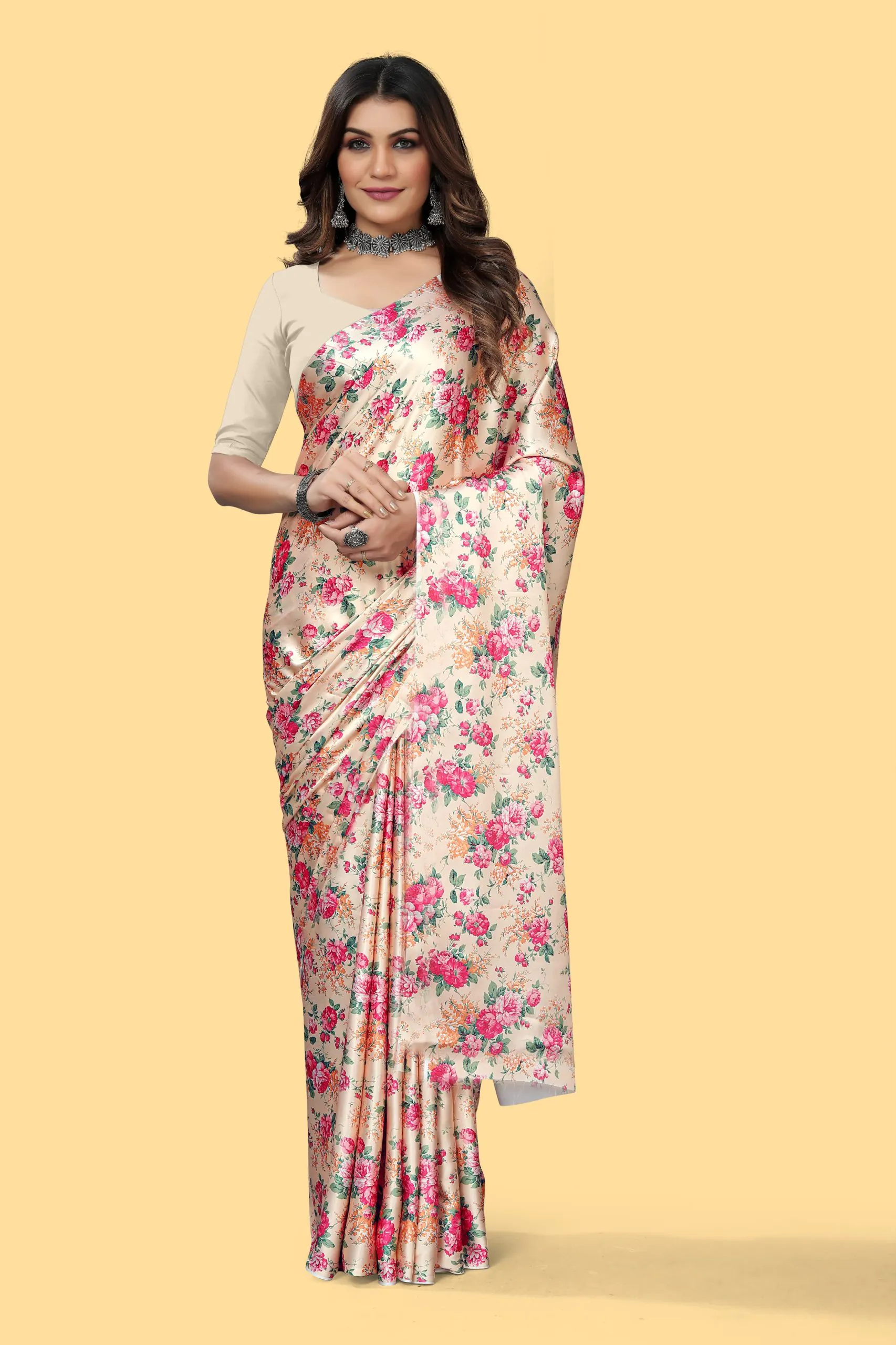 Veechis 4D Cream Color Heavy Devsena Soft Silk Beautiful Digital Printed Saree Casual, Party Festive, Events. Expected Delivery 4-6 Working Days @1499 | Designer Sarees, Sarees, Bollywood Sarees, Creative Sarees, Embroidered Sarees, Modern Digital sarees, Party Wear Sarees