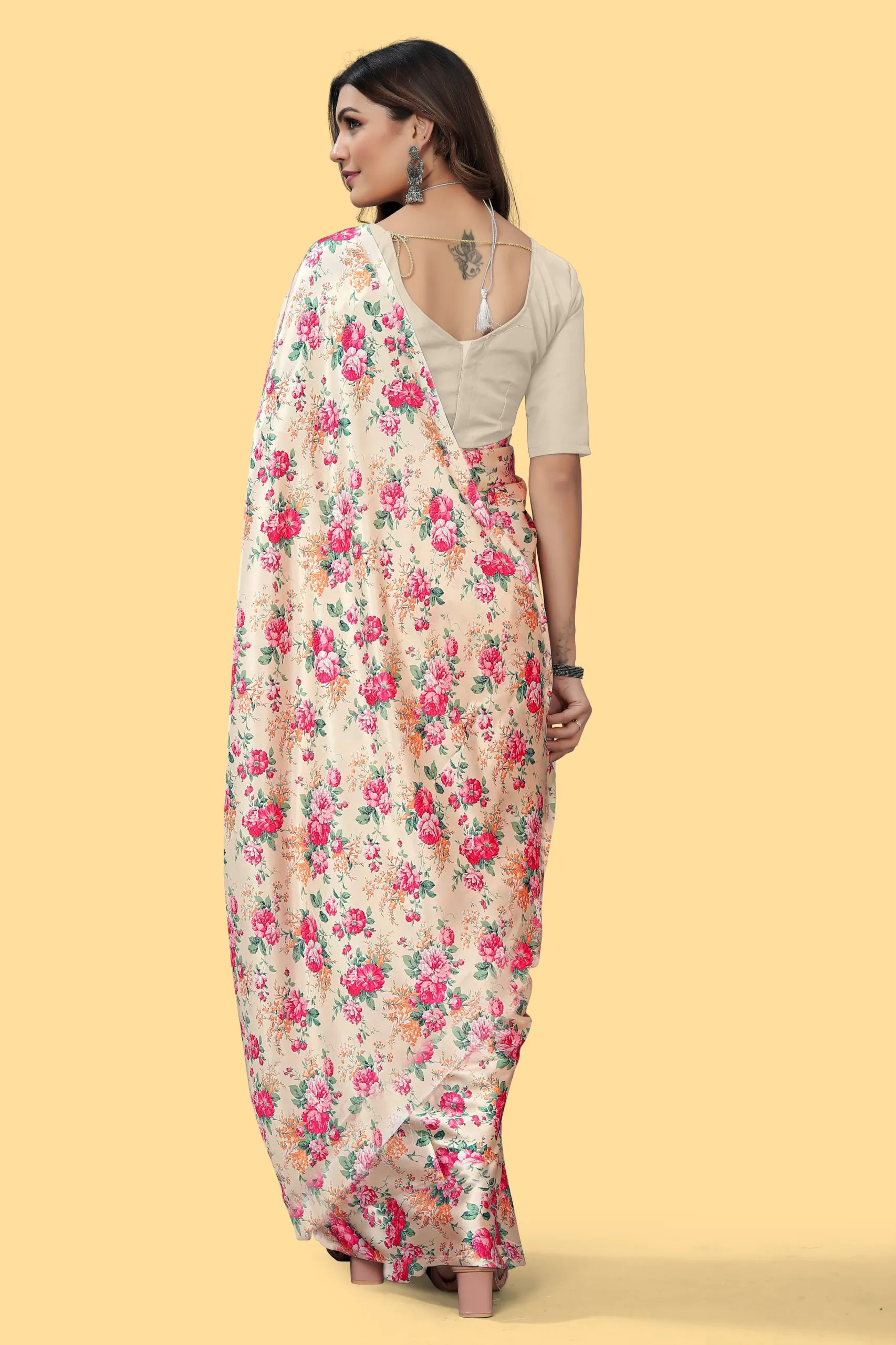 Veechis 4D Cream Color Heavy Devsena Soft Silk Beautiful Digital Printed Saree Casual, Party Festive, Events. Expected Delivery 4-6 Working Days @1499 | Designer Sarees, Sarees, Bollywood Sarees, Creative Sarees, Embroidered Sarees, Modern Digital sarees, Party Wear Sarees