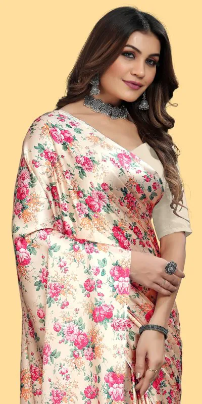 Veechis 4D Cream Color Heavy Devsena Soft Silk Beautiful Digital Printed Saree Casual, Party Festive, Events. Expected Delivery 4-6 Working Days @1499 | Designer Sarees, Sarees, Bollywood Sarees, Creative Sarees, Embroidered Sarees, Modern Digital sarees, Party Wear Sarees