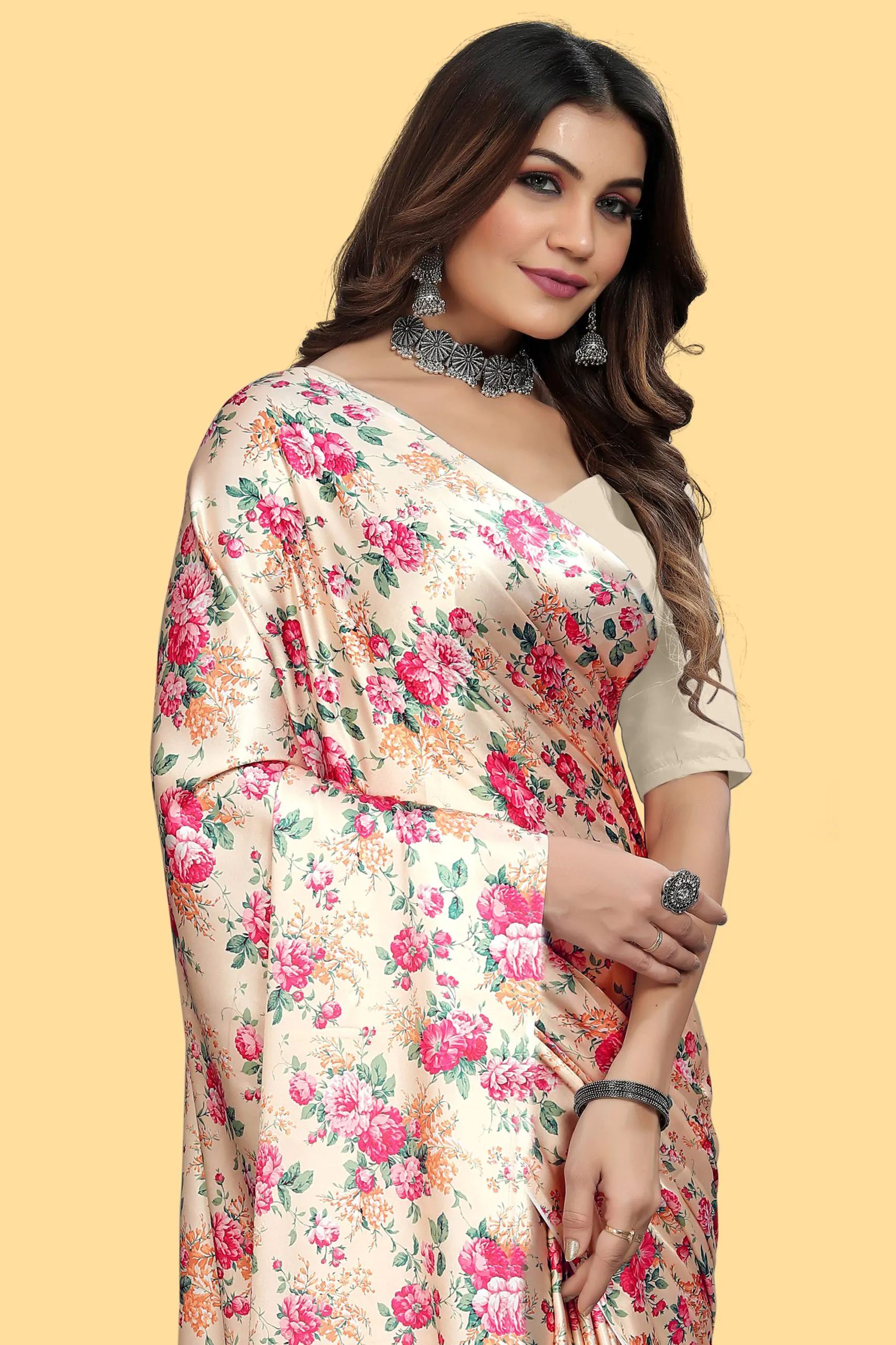 Veechis 4D Cream Color Heavy Devsena Soft Silk Beautiful Digital Printed Saree Casual, Party Festive, Events. Expected Delivery 4-6 Working Days @1499 | Designer Sarees, Sarees, Bollywood Sarees, Creative Sarees, Embroidered Sarees, Modern Digital sarees, Party Wear Sarees