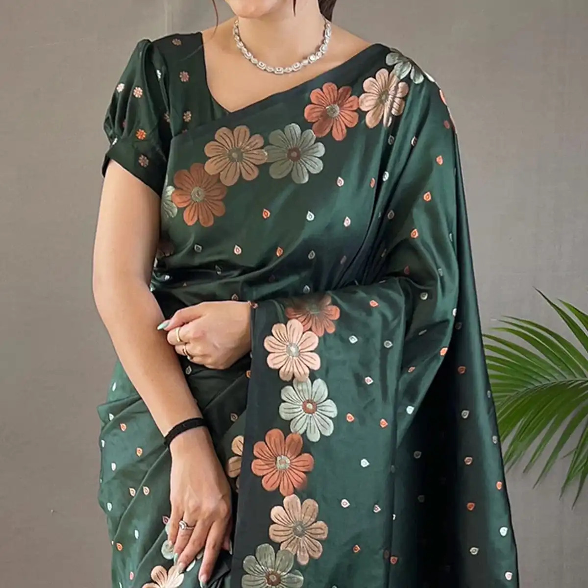 DDF 127 Green Color Soft Lichi Silk Ordinary Design Rich Pallu Saree Casual, Party Wear, Events, Festivals Etc. Expected Delivery 4-6 Working Days 1499/- | Designer Sarees, Sarees, Bollywood Sarees, Creative Sarees, Embroidered Sarees, Ethnic Saree, Modern Digital sarees, Party Wear Sarees