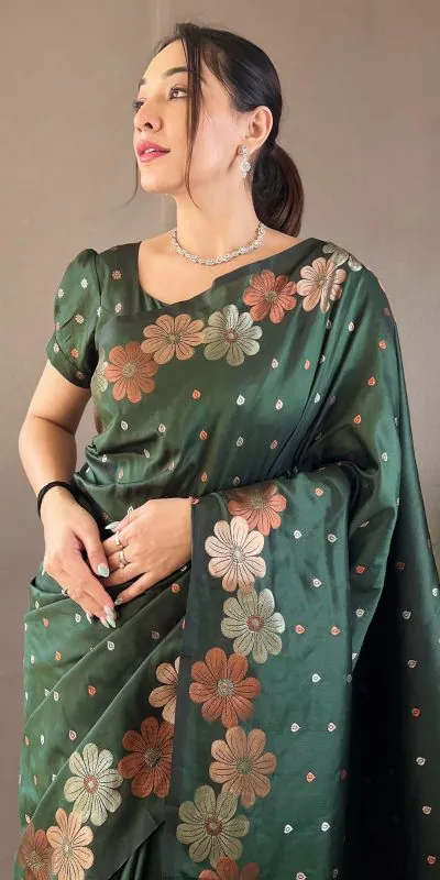 DDF 127 Green Color Soft Lichi Silk Ordinary Design Rich Pallu Saree Casual, Party Wear, Events, Festivals Etc. Expected Delivery 4-6 Working Days 1499/- | Designer Sarees, Sarees, Bollywood Sarees, Creative Sarees, Embroidered Sarees, Ethnic Saree, Modern Digital sarees, Party Wear Sarees