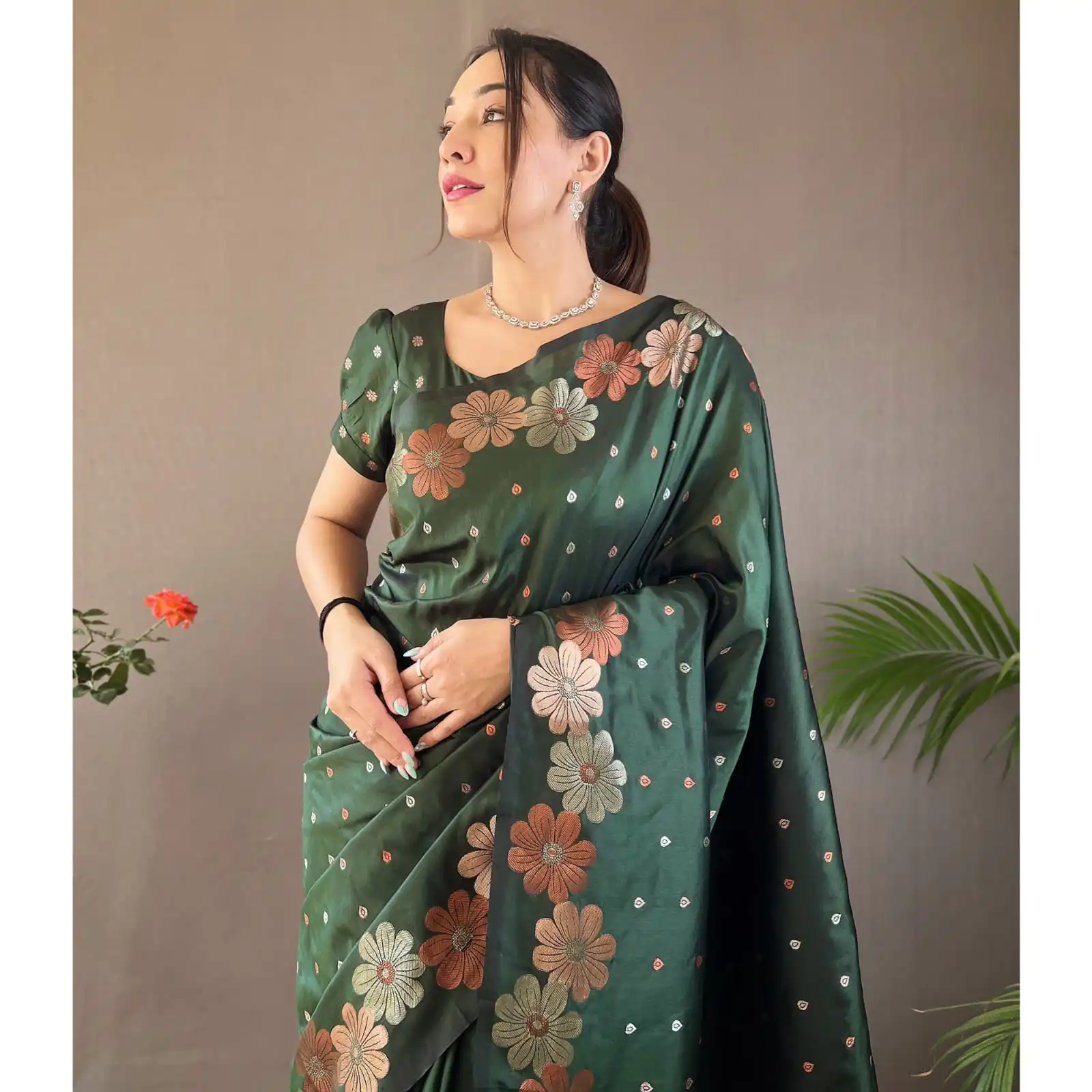 DDF 127 Green Color Soft Lichi Silk Ordinary Design Rich Pallu Saree Casual, Party Wear, Events, Festivals Etc. Expected Delivery 4-6 Working Days 1499/- | Designer Sarees, Sarees, Bollywood Sarees, Creative Sarees, Embroidered Sarees, Ethnic Saree, Modern Digital sarees, Party Wear Sarees