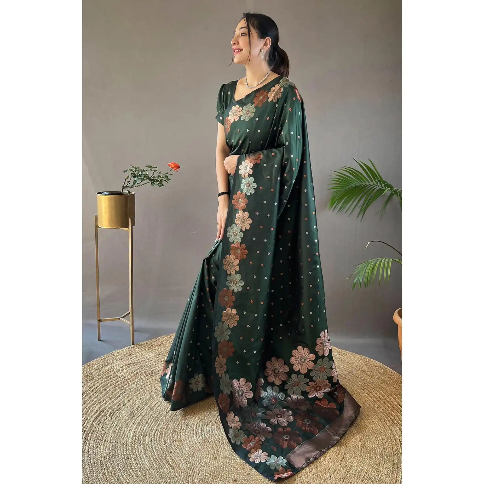 DDF 127 Green Color Soft Lichi Silk Ordinary Design Rich Pallu Saree Casual, Party Wear, Events, Festivals Etc. Expected Delivery 4-6 Working Days 1499/- | Designer Sarees, Sarees, Bollywood Sarees, Creative Sarees, Embroidered Sarees, Ethnic Saree, Modern Digital sarees, Party Wear Sarees