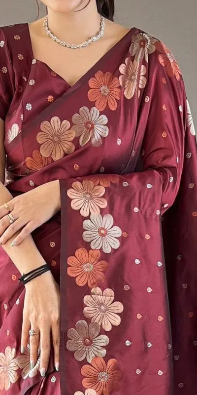 DDF 127 Maroon Color Soft Lichi Silk Ordinary Design Rich Pallu Saree Casual, Party Wear, Events, Festivals Etc. Expected Delivery 4-6 Working Days 1499/- | Designer Sarees, Sarees, Bollywood Sarees, Creative Sarees, Embroidered Sarees, Ethnic Saree, Modern Digital sarees, Party Wear Sarees