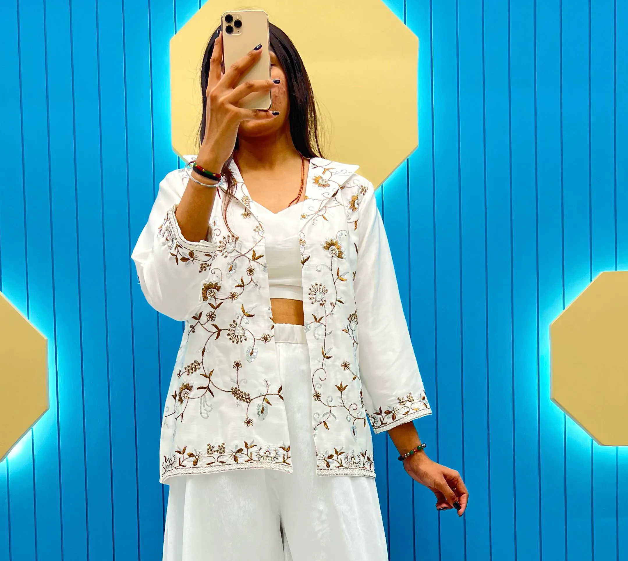  LG 1798 White Color Fiona Silk Koti / Blazer Sequence Embroidery Salwar Suit Casual, Wedding, Festive, Events Expected Delivery 4-6 Working Days @1949/- | Jump Suits, Salwar suit, Casual Suits, Creative suits, Designer Suits, Palazzo Suits, Party Wear Suits, Patiala Suits, Straight Suits