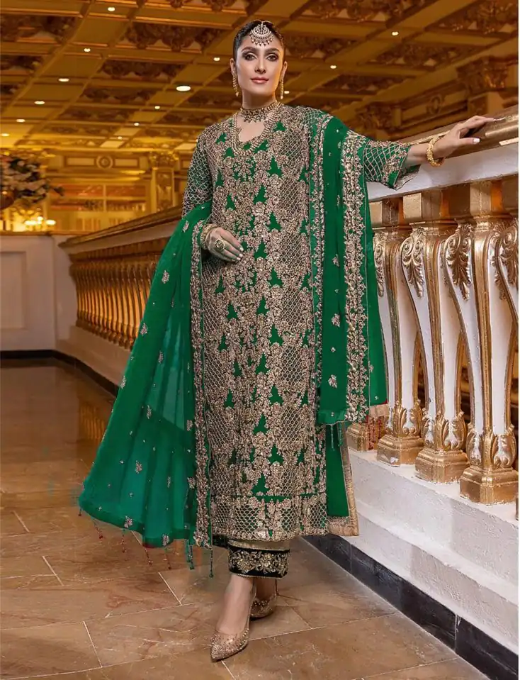 FC 119 Green Georgette Coding Sequence Embroidery With Stone Work Kurti Wedding, Party, Festive, Events Etc. Expected Delivery 4-6 Working Days @2099 | Kurti, Bollywood Kurti, Creative Kurtis, Designer Kurti, Party Wear Kurti, Selfie Kurti