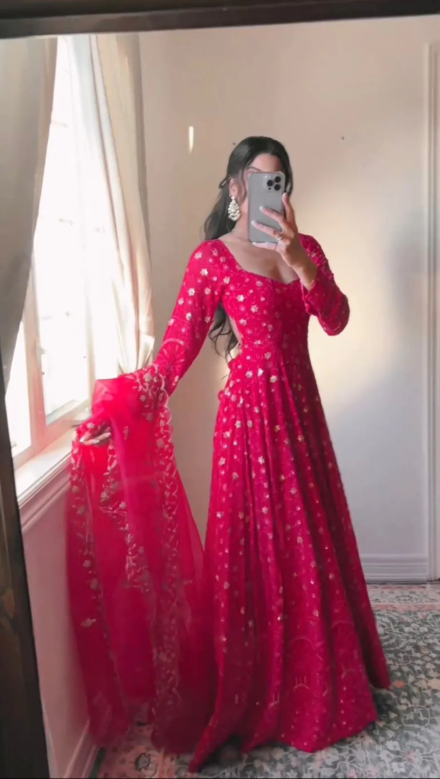  FC 5681 Red Georgette Thread With Sequence Anarkali Suit Wedding, Party, Festive events, etc. Expected Delivery  4-6 Working Days @2149/- | Anarkali Suits, Bollywood Anarkali, Creative-Anarkali, Designer Anarkali, Embroidered Anarkali, Party Wear Anarkali