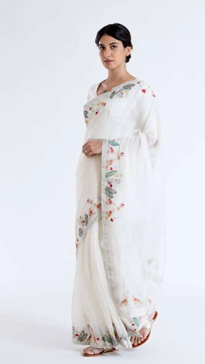RS CREAMY White  Color Creamy Linen Digital Flower Printed Saree Casual, Party, Wedding, Festive, Events Etc.  Expected Delivery  4-6 Working Days @1499/- Only | Designer Sarees, Sarees, Bollywood Sarees, Creative Sarees, Embroidered Sarees, Ethnic Saree, Modern Digital sarees, Party Wear Sarees