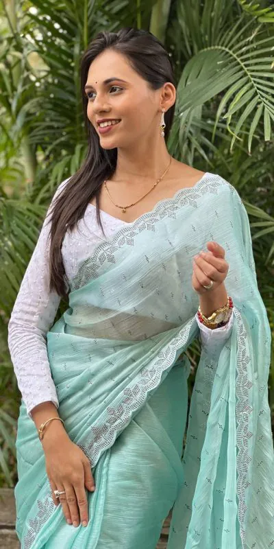 DDH Burbary Blue  Color Shining Diamond Work All Over Saree Events Casual, Wedding, Festive, Events Etc. Expected Delivery  4-6 Working Days @1850/- | Designer Sarees, Sarees, Bollywood Sarees, Creative Sarees, Embroidered Sarees, Ethnic Saree, Modern Digital sarees, Party Wear Sarees