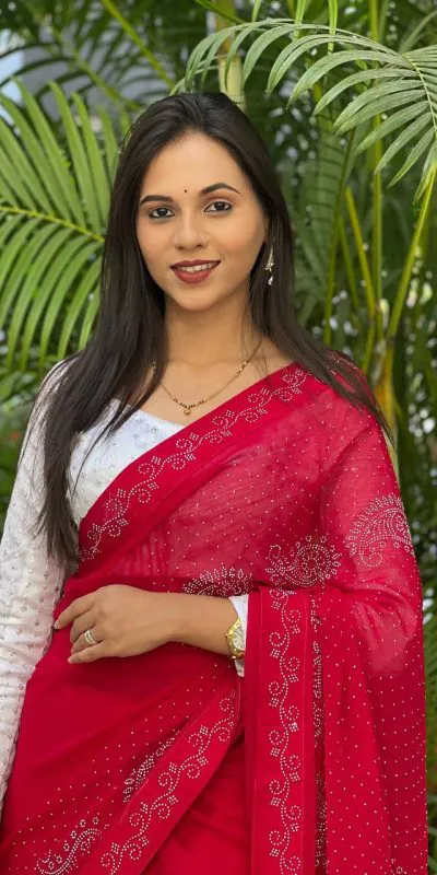DDH 01 Red Color Shining Diamond Work All Over Saree Events Casual, Wedding, Festive, Events Etc. Expected Delivery  4-6 Working Days @1750/- | Designer Sarees, Sarees, Bollywood Sarees, Creative Sarees, Embroidered Sarees, Ethnic Saree, Modern Digital sarees, Party Wear Sarees