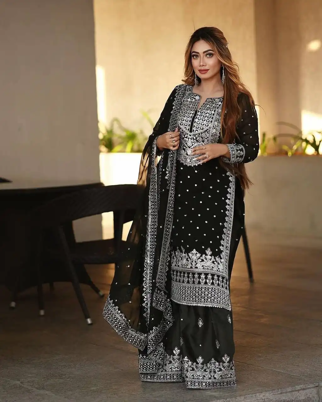 SSR 449 Black Color Georgette Embroidery Sequence Salwar Suit Wedding, Party, Festive, Events Expected Delivery 4-6 Working Days @ 2049/- Only | Salwar suit, Casual Suits, Creative suits, Designer Suits, Party Wear Suits, Straight Suits
