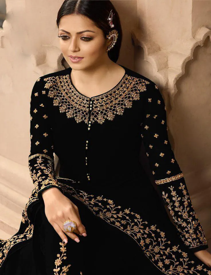 LT NITYA 3803 Black Color Georgette With Cording Work Sharara Suit Wedding, Festive, Party Events Etc. Expected Delivery 4-6 Working Days @1949/- | Jump Suits, Salwar suit, Casual Suits, Creative suits, Designer Suits, Palazzo Suits, Party Wear Suits, Patiala Suits, Straight Suits