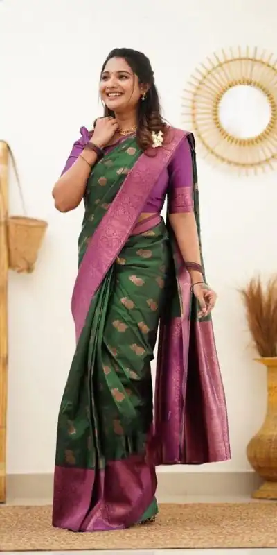 KP - 4061 Green Color Soft Lichi Silk Jacquard On All Over Saree Casual, Party Wear, Wedding, Events Etc. Expected Delivery 4-6 Working Days @1449/- | Designer Sarees, Sarees, Bollywood Sarees, Creative Sarees, Embroidered Sarees, Ethnic Saree, Modern Digital sarees, Party Wear Sarees