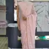 Pretty Light Pink Color Georgette Thread Sequence Lace Saree