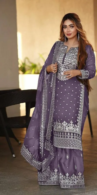 SSR 449 Light Purple Color Georgette Embroidery Sequence Salwar Suit Wedding, Party, Festive, Events Expected Delivery 4-6 Working Days @ 2049/- Only | Salwar suit, Casual Suits, Creative suits, Designer Suits, Party Wear Suits, Straight Suits