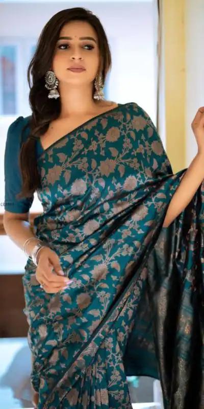 DDH RIYA Peacock Blue Color Soft Lichi Silk Ordinary Design Saree Events Casual, Wedding, Festive, Events Etc. Expected Delivery 4-6 Working Days @1499/- | Designer Sarees, Sarees, Bollywood Sarees, Creative Sarees, Embroidered Sarees, Ethnic Saree, Modern Digital sarees, Party Wear Sarees