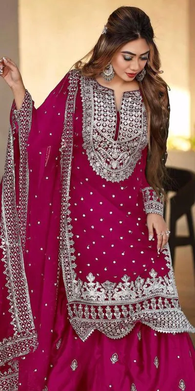 SSR 449 Pink Color Georgette Embroidery Sequence Salwar Suit Wedding, Party, Festive, Events Expected Delivery 4-6 Working Days @ 2049/- Only | Salwar suit, Casual Suits, Creative suits, Designer Suits, Party Wear Suits, Straight Suits