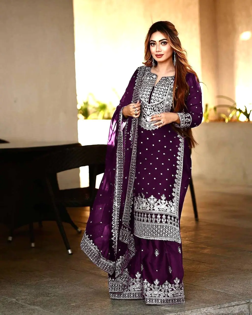 SSR 449 Purple Color Georgette Embroidery Sequence Salwar Suit Wedding, Party, Festive, Events Expected Delivery 4-6 Working Days @ 2049/- Only | Salwar suit, Casual Suits, Creative suits, Designer Suits, Party Wear Suits, Straight Suits