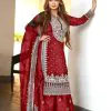Pretty Red Color Georgette Embroidery Sequence Salwar Suit