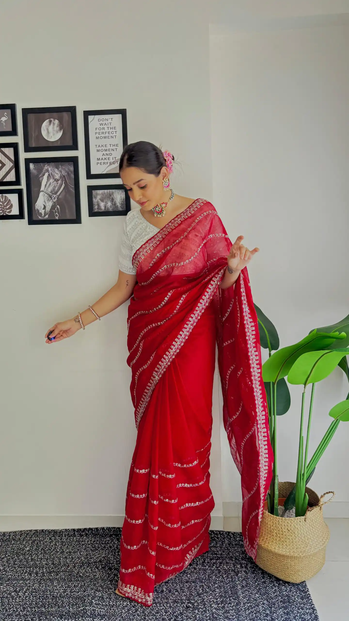 AC BROWNIE Red Color Soft Organza Zari With Sequence Saree Blouse :Heavy Velvet   Casual, Wedding, Festive, Events Expected Delivery 4-6 Working Days @1999 | Designer Sarees, Sarees, Bollywood Sarees, Creative Sarees, Embroidered Sarees, Ethnic Saree, Modern Digital sarees, Party Wear Sarees