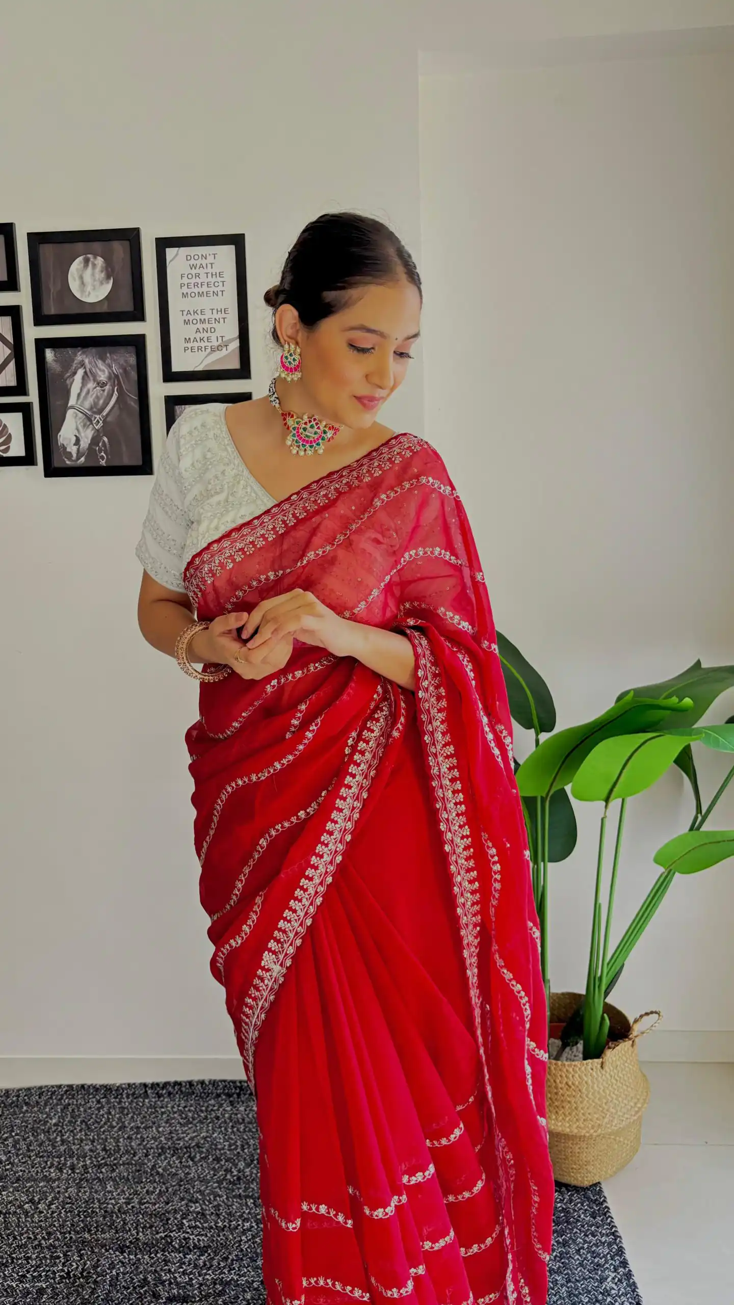 AC BROWNIE Red Color Soft Organza Zari With Sequence Saree Blouse :Heavy Velvet   Casual, Wedding, Festive, Events Expected Delivery 4-6 Working Days @1999 | Designer Sarees, Sarees, Bollywood Sarees, Creative Sarees, Embroidered Sarees, Ethnic Saree, Modern Digital sarees, Party Wear Sarees