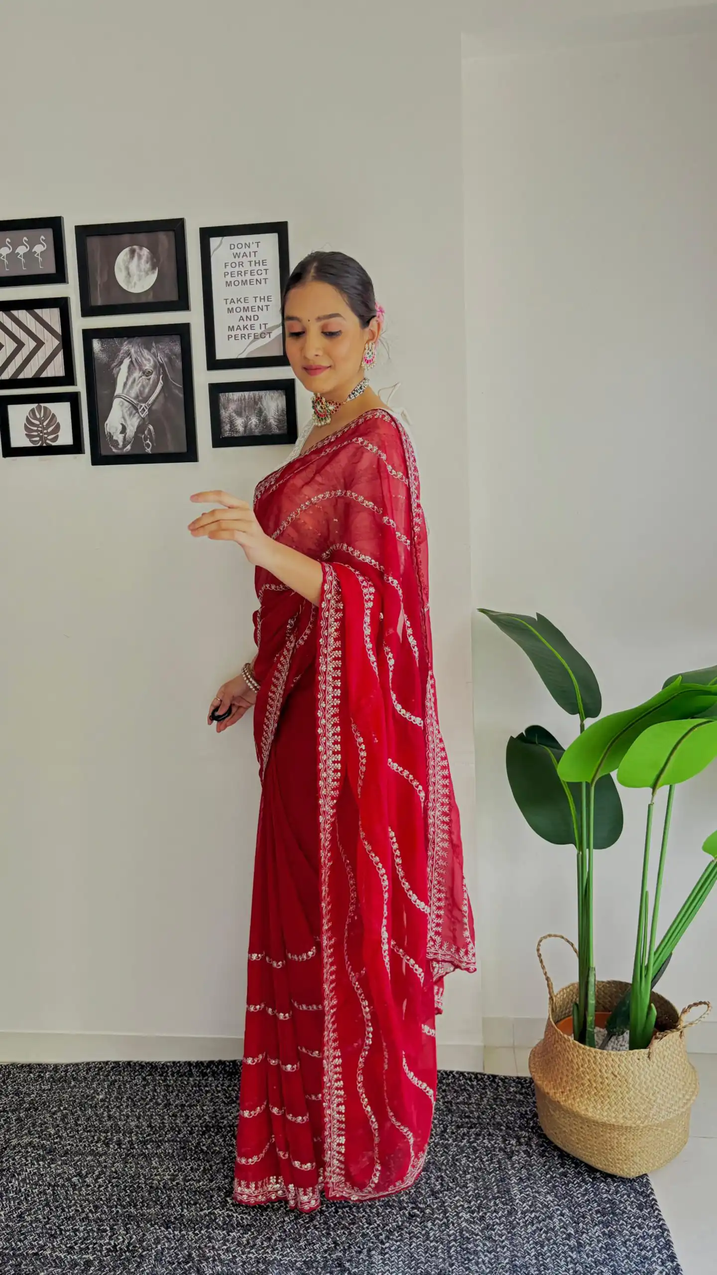 AC BROWNIE Red Color Soft Organza Zari With Sequence Saree Blouse :Heavy Velvet   Casual, Wedding, Festive, Events Expected Delivery 4-6 Working Days @1999 | Designer Sarees, Sarees, Bollywood Sarees, Creative Sarees, Embroidered Sarees, Ethnic Saree, Modern Digital sarees, Party Wear Sarees