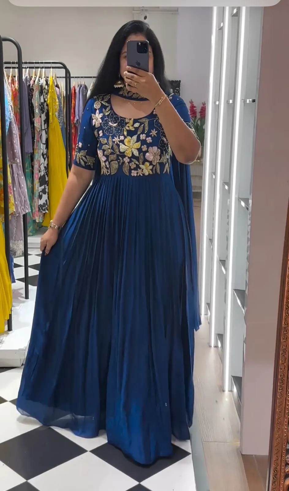 MF 499 Royal Blue Color Faux Georgette Multi-Thread Embroidered Work Anarkali Suit Wedding, Party, Festive, Events Etc. Expected 4-6 Working Days @1599/- | Anarkali Suits, Bollywood Anarkali, Creative-Anarkali, Designer Anarkali, Embroidered Anarkali, Party Wear Anarkali