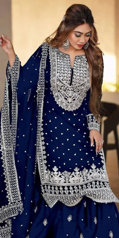 SSR 449 Royal Blue Color Georgette Embroidery Sequence Salwar Suit Wedding, Party, Festive, Events Expected Delivery 4-6 Working Days @ 2049/- Only | Salwar suit, Casual Suits, Creative suits, Designer Suits, Party Wear Suits, Straight Suits