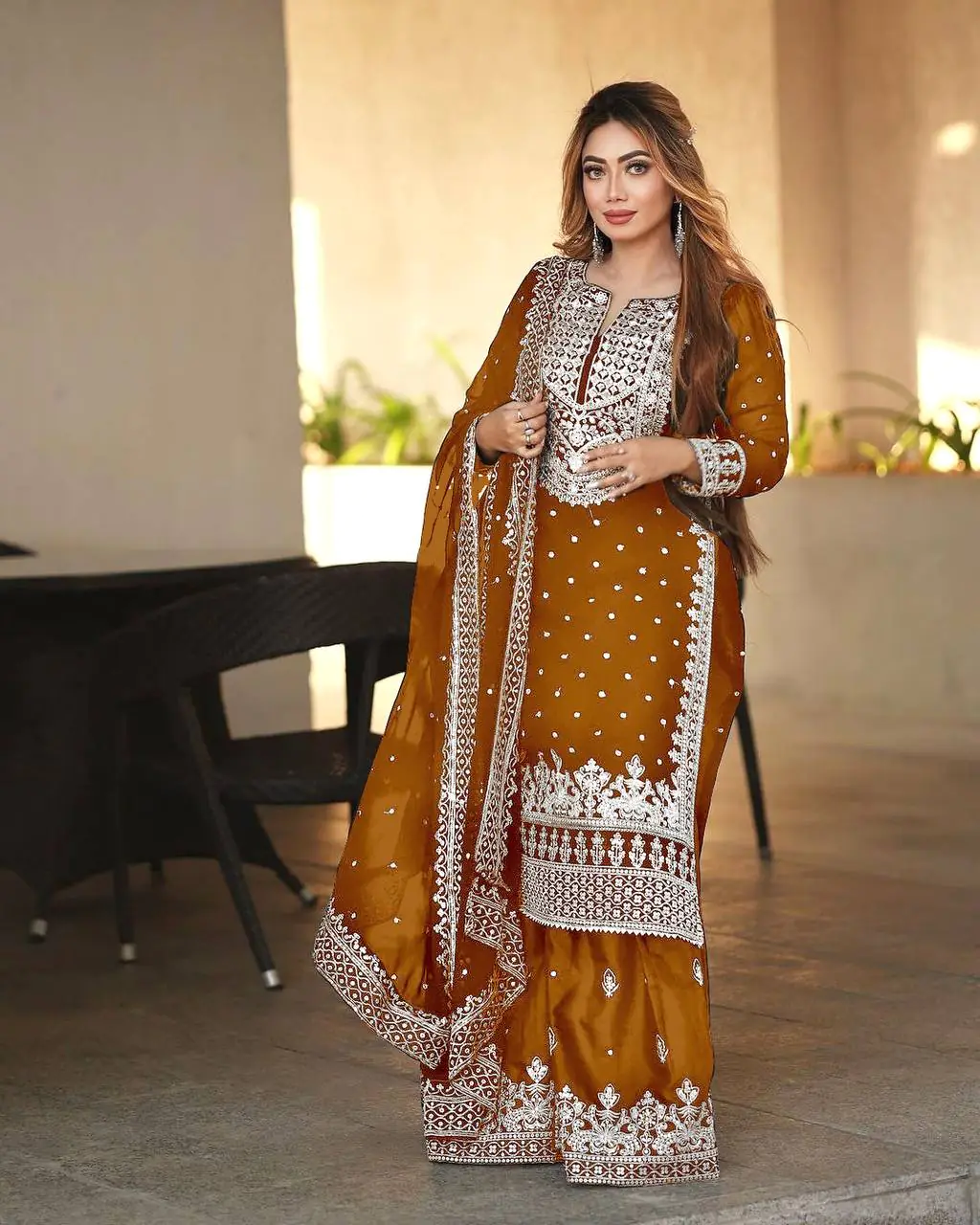 SSR 449 Rust Orange Color Georgette Embroidery Sequence Salwar Suit Wedding, Party, Festive, Events Expected Delivery 4-6 Working Days @ 2049/- Only | Salwar suit, Casual Suits, Creative suits, Designer Suits, Party Wear Suits, Straight Suits