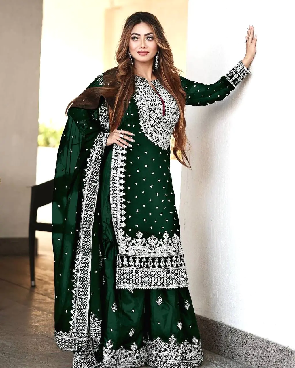 SSR 449 Stone Green Color Georgette Embroidery Sequence Salwar Suit Wedding, Party, Festive, Events Expected Delivery 4-6 Working Days @ 2049/- Only | Salwar suit, Casual Suits, Creative suits, Designer Suits, Party Wear Suits, Straight Suits