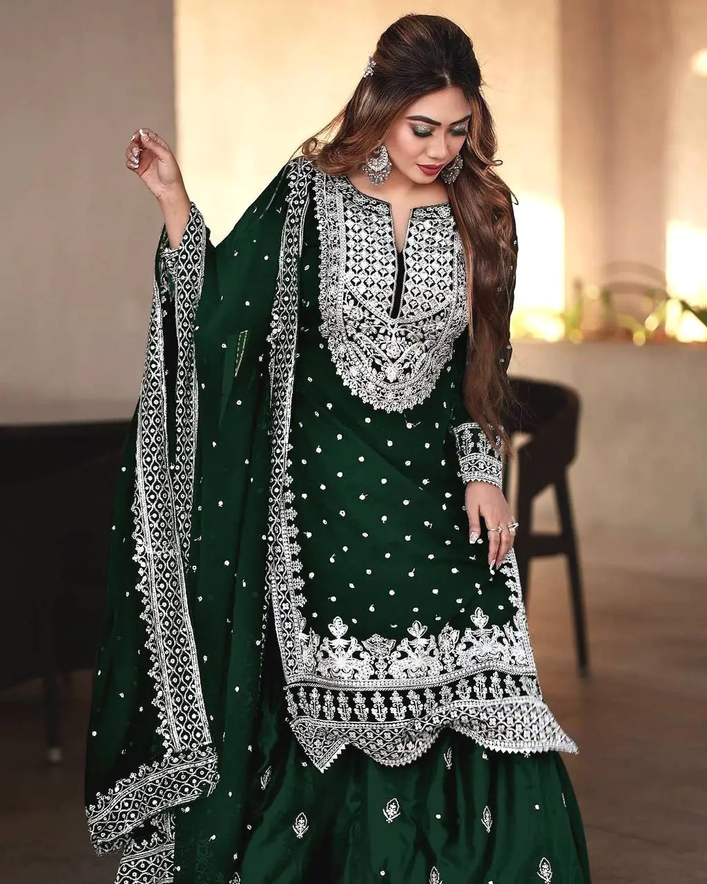 SSR 449 Stone Green Color Georgette Embroidery Sequence Salwar Suit Wedding, Party, Festive, Events Expected Delivery 4-6 Working Days @ 2049/- Only | Salwar suit, Casual Suits, Creative suits, Designer Suits, Party Wear Suits, Straight Suits