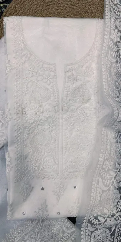 KD 1446 White Organza Silk Thread With Sequence Salwar Suit Casual, Party, Wedding, Festive, Events Etc. Expected Delivery 4-6 Working Days @1850/- | Salwar suit, Casual Suits, Creative suits, Designer Suits, Palazzo Suits, Party Wear Suits, Patiala Suits, Straight Suits