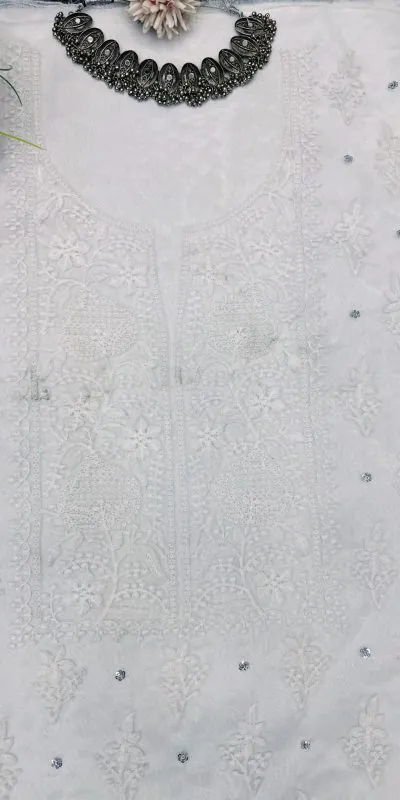 KD 1446 White Organza Silk Thread With Sequence Salwar Suit Casual, Party, Wedding, Festive, Events Etc. Expected Delivery 4-6 Working Days @1850/- | Salwar suit, Casual Suits, Creative suits, Designer Suits, Palazzo Suits, Party Wear Suits, Patiala Suits, Straight Suits