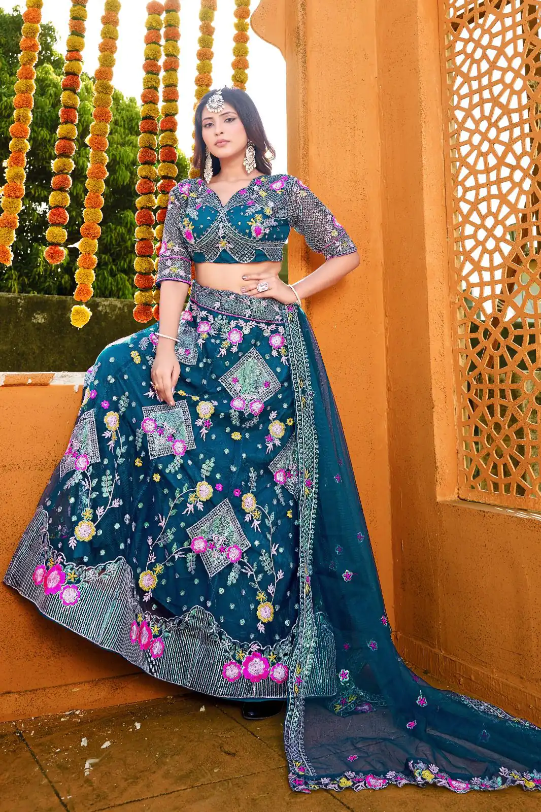 BD 1541 Blue Color Butterfly Net Sequins Embroidered Work Lehenga Choli Casual, Wedding, Festive, Events Expected Delivery 4-6 Working Days @2849 /- | Lehenga, Bollywood Lehenga, Creative Lehenga, Designer Lehenga, Embroidered Lehenga, Party Wear Lehenga